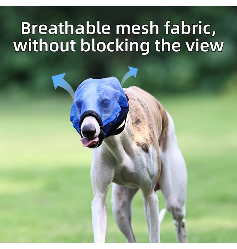 Anti-Mosquito Dog Muzzle Adjustable Breathable Bite-Resistant Pet Mask Outdoor Walking Training Comfortable Durable Safe Play