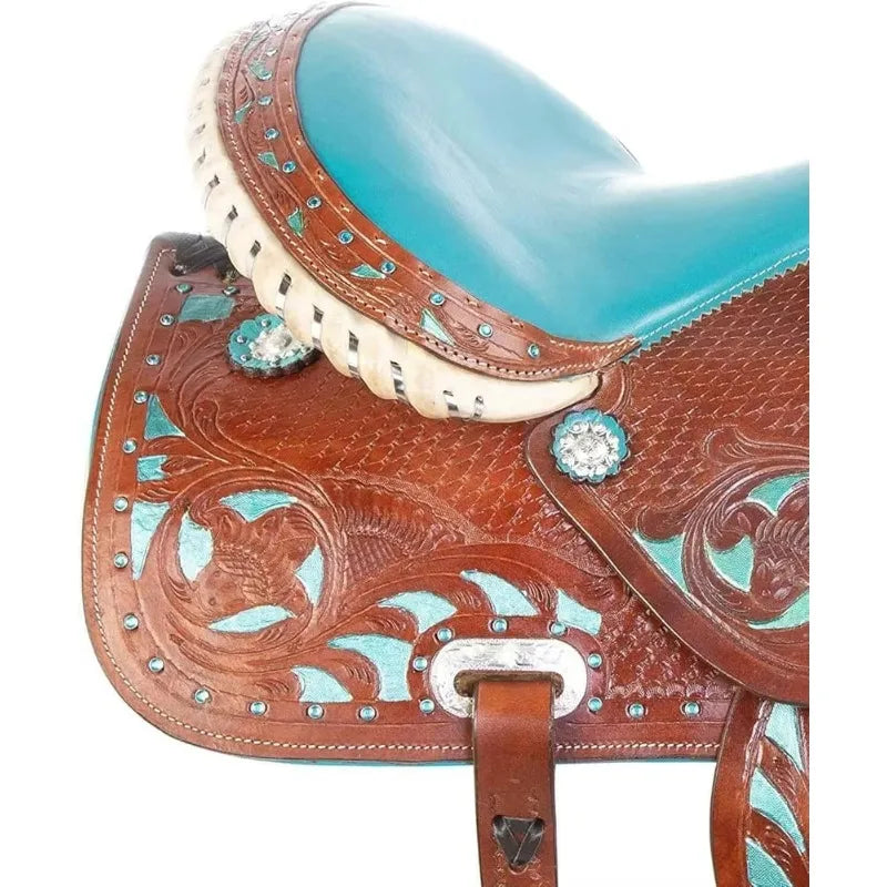 High-quality Western Leather Saddle, comfortable and suitable for long riding, hand-designed