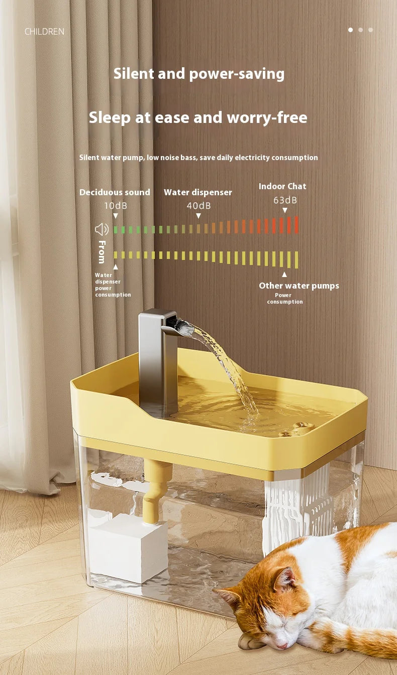 Cat Water Fountain Auto Filter Transparent  Drinker USB Anti-Dry Burning Recirculate Filtering Water Dispenser with Pump