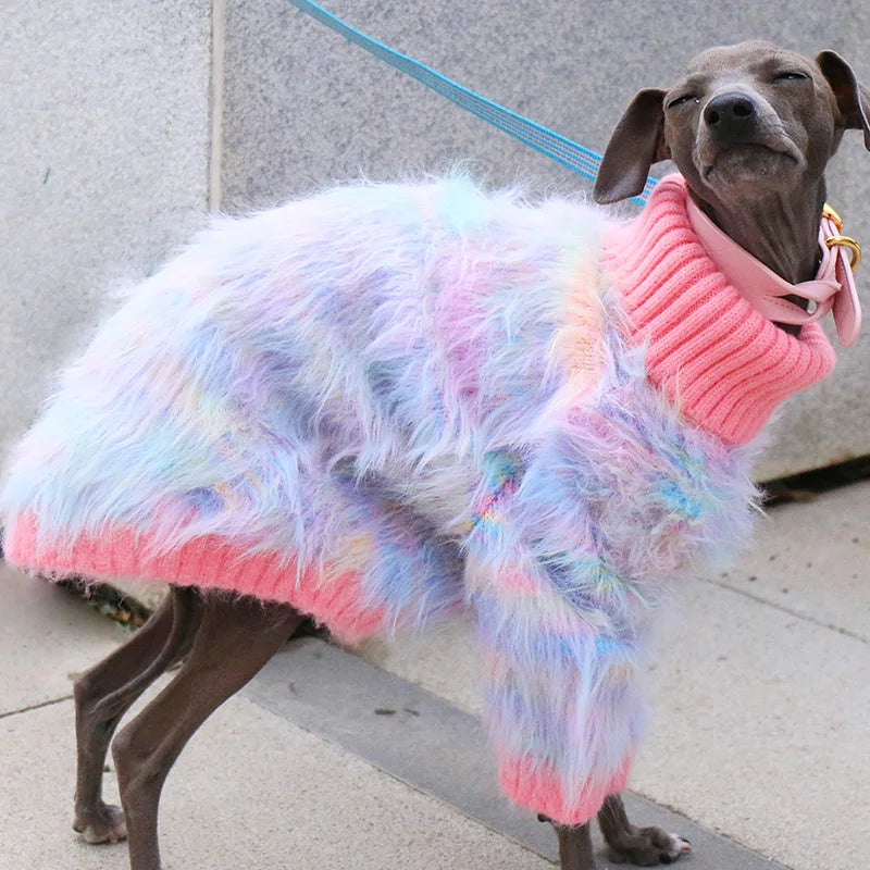 Pet Sweater Stretch Soft Turtleneck Italian Greyhound Whippet Sweater Autumn Winter Pet Sweater Small Dog Clothes S-3XL