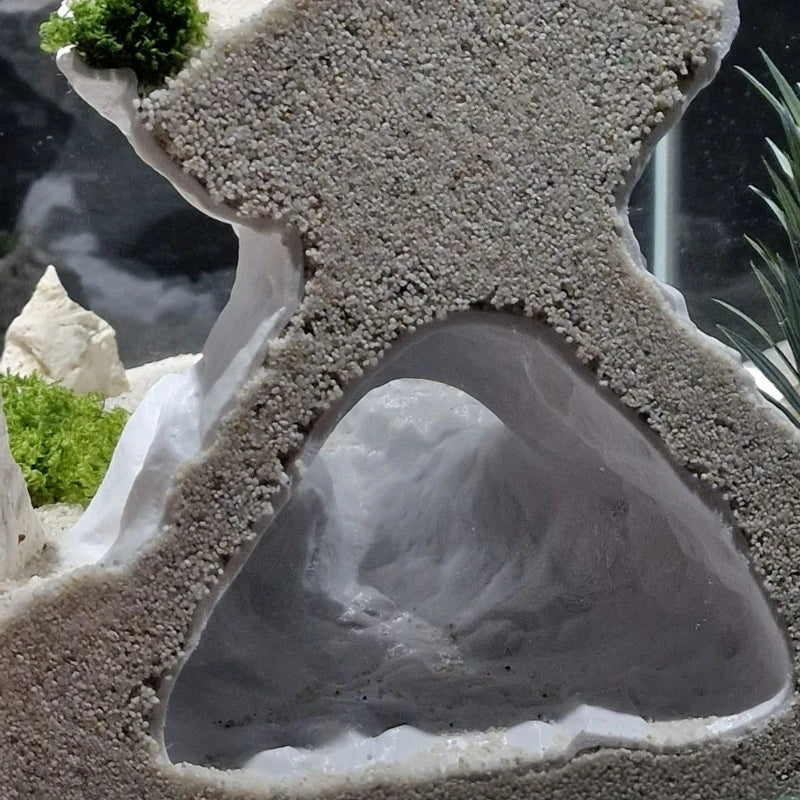 Fish Tank Cliff  & Underground Cave Shelter for Fish Shrimp Reptile Hiding, Landscaping Ornament 3D Printed Aquarium Decoration