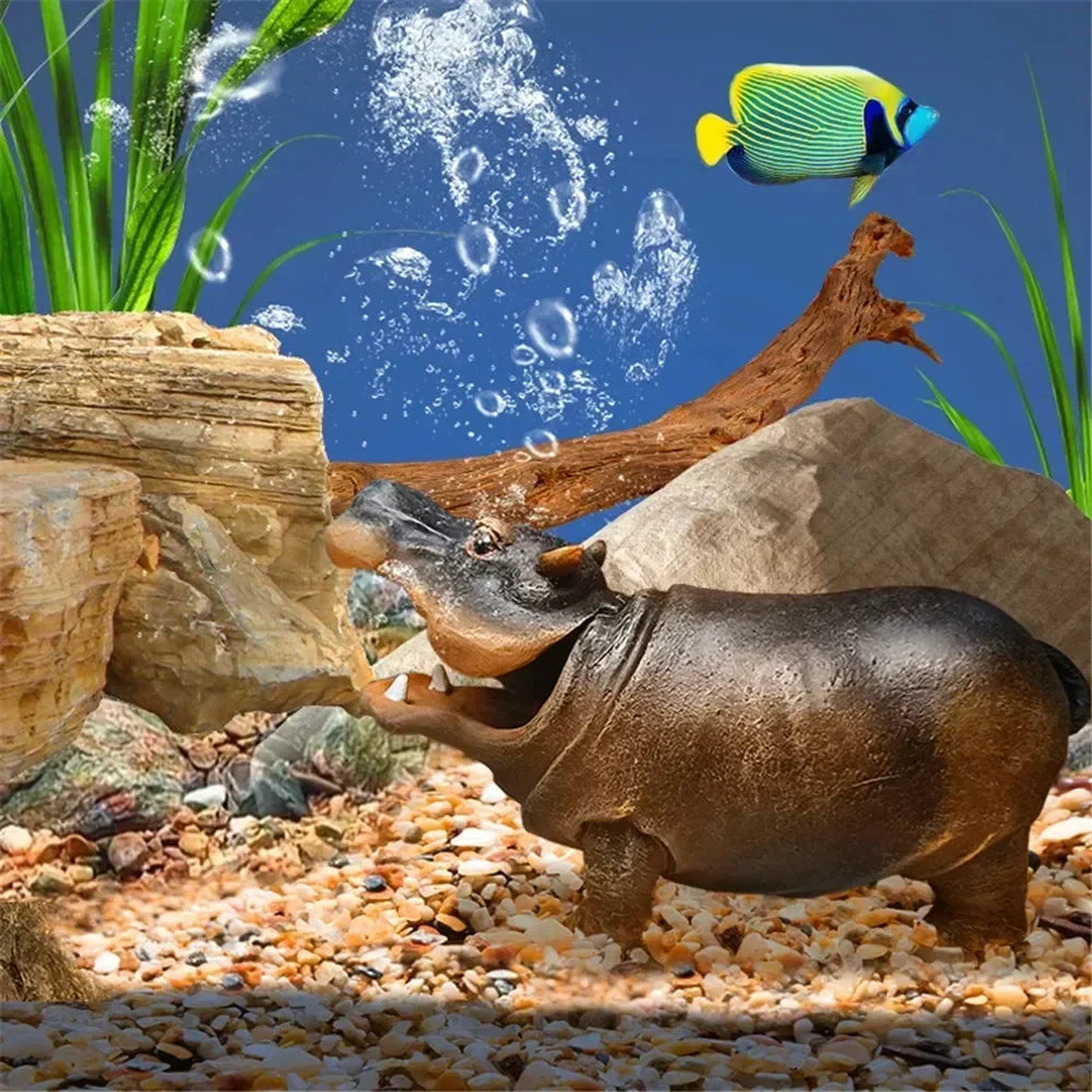 Fish Tank Decorations Hippo Creative Pneumatic Oxygen Pump Levels Aquarium Remove Oil Film Perfect Aquarium Ornament Air Bubbler