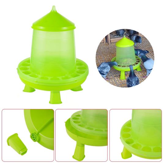 Thickened Net Feed Bucket with Feet Light Green 2kg/4kg Chicken Duck Goose Automatic Feed Bucket Anti-Spill Pigeon Trough 1Pc