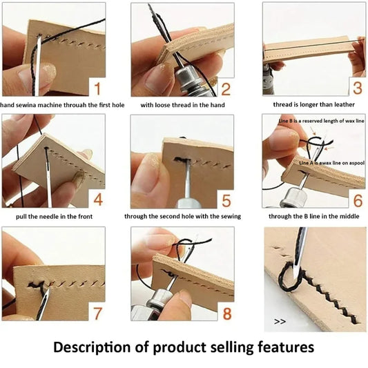 Professional Leather Sewing Awl Set, Quick Sewing Machine Sewing Tool, Suitable for DIY Handmade Repair, with 1 Set of Needles