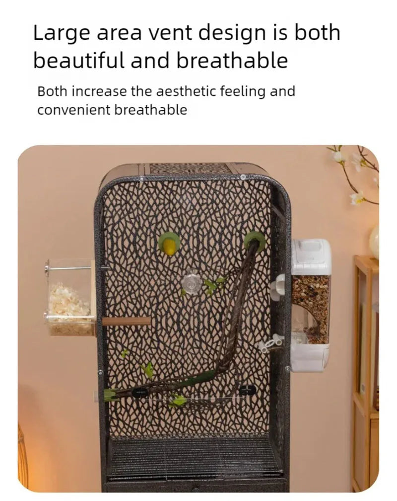 New bird cage parrot bird cage panoramic acrylic cage splash proof viewing flying cloud villa home birdcage display cage