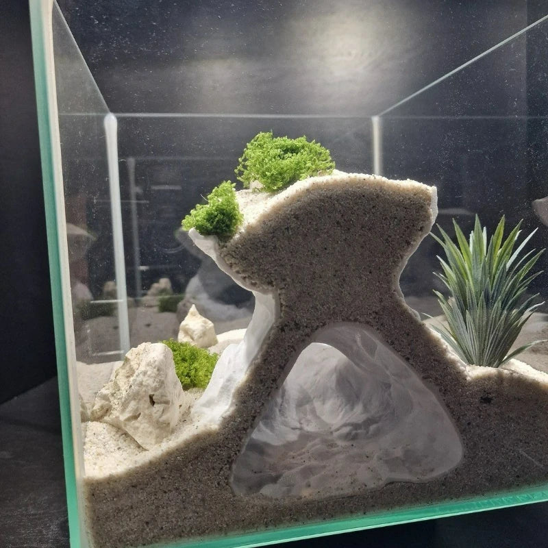 Fish Tank Cliff  & Underground Cave Shelter for Fish Shrimp Reptile Hiding, Landscaping Ornament 3D Printed Aquarium Decoration