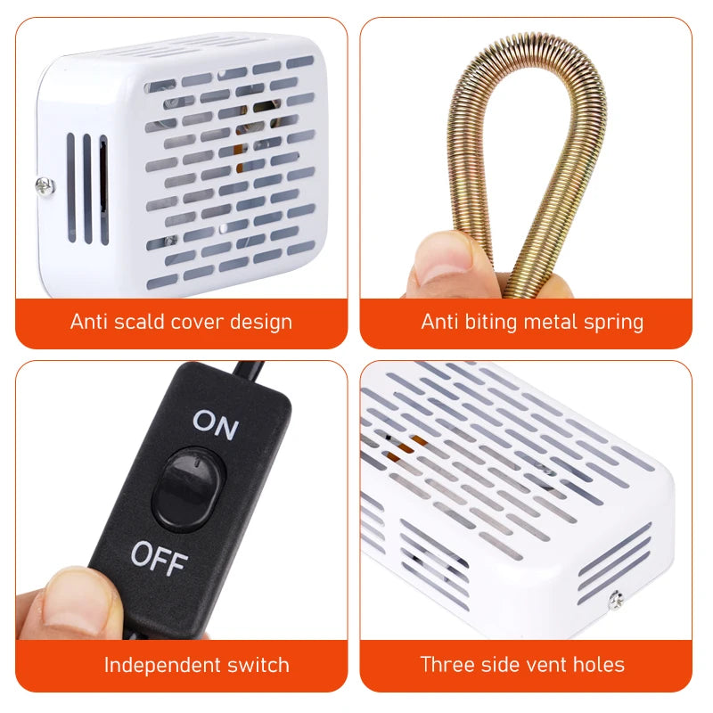 Bird Cage Heater Integrated Heater Warming Heat Lamp Parrot Insulated Lamp Anti Bite Warmer Light For Parrot Bird Tools