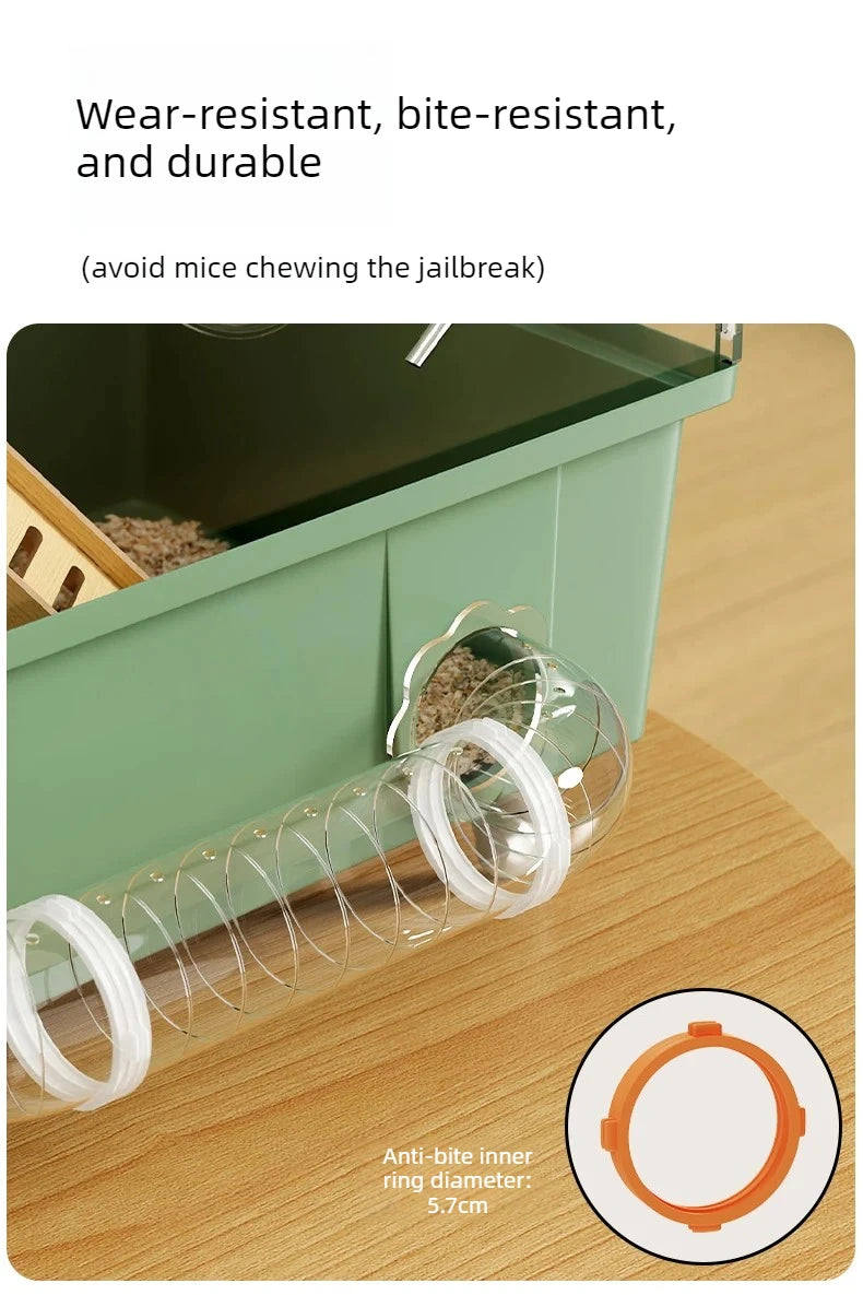 Transparent Acrylic Hamster House, with Tunnel,