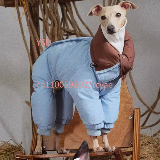 Autumn Winter Medium Dog Turtleneck Coat - Windproof Warm Eco-Cotton Padded Clothes