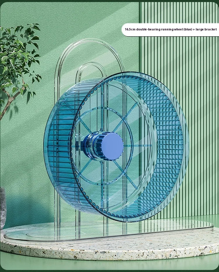 Hamster Silent Exercise Wheel - Dual ABEC-7 Bearings & Adjustable Stand, Extra Wide 28cm for Syrian/ Roborovski hamster, Anti-Shock Base