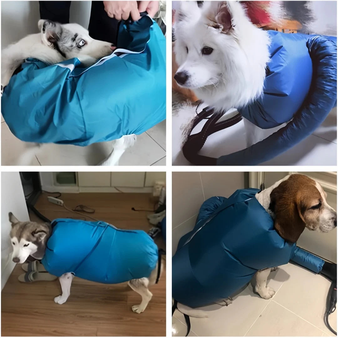 Folding Dog Dryer Blower Bag Pet Shower Hair Quick Drying Air Coat Grooming Tool for Pet Hairdryer Bath Cleaning Dried Hair Bag