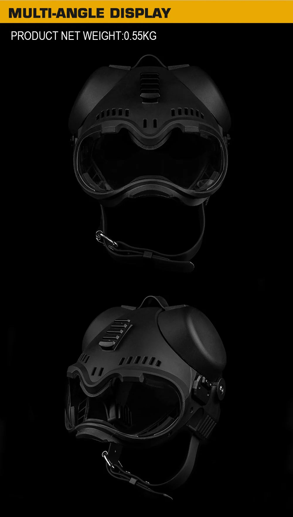 Tactical Dog Military Hunting Training K9 Helmet, Large Dog Patrol Dogs Sheepdog Pet Motorcycle Protective Helmet with Goggles