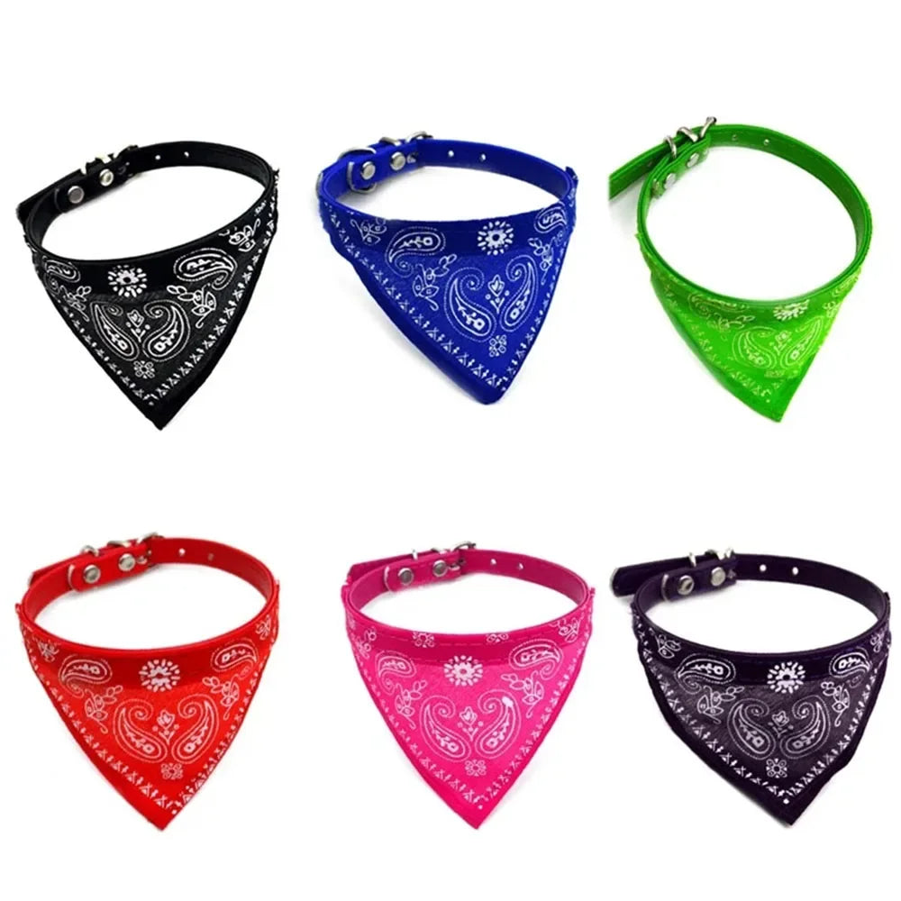 Cute Printed Bandana Cat Collar Puppy Dog Cat Scarf Collar Adjustable Triangular Pet Bandana Collar for Kittens Small Animals
