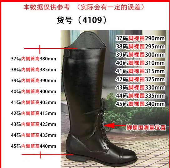 Men's High-top Genuine Leather Cowhide Ceremonial Guard Boots  British Autumn Zipper Men's Long Leather Riding Boots