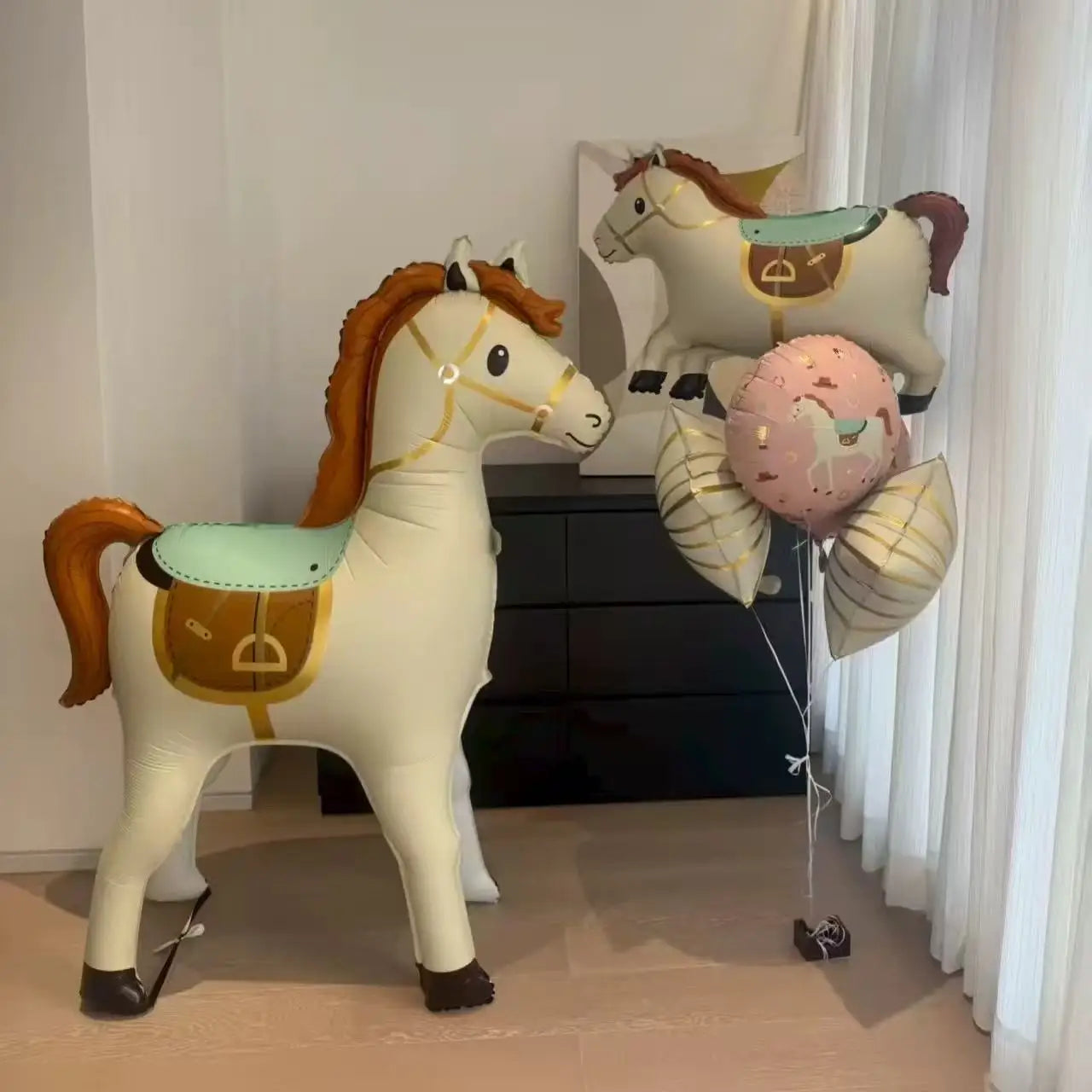 1pc Large Horse shaped Balloon Horse shaped Aluminum Film Balloon Farm Animal Theme Birthday Party Decoration Photo Props