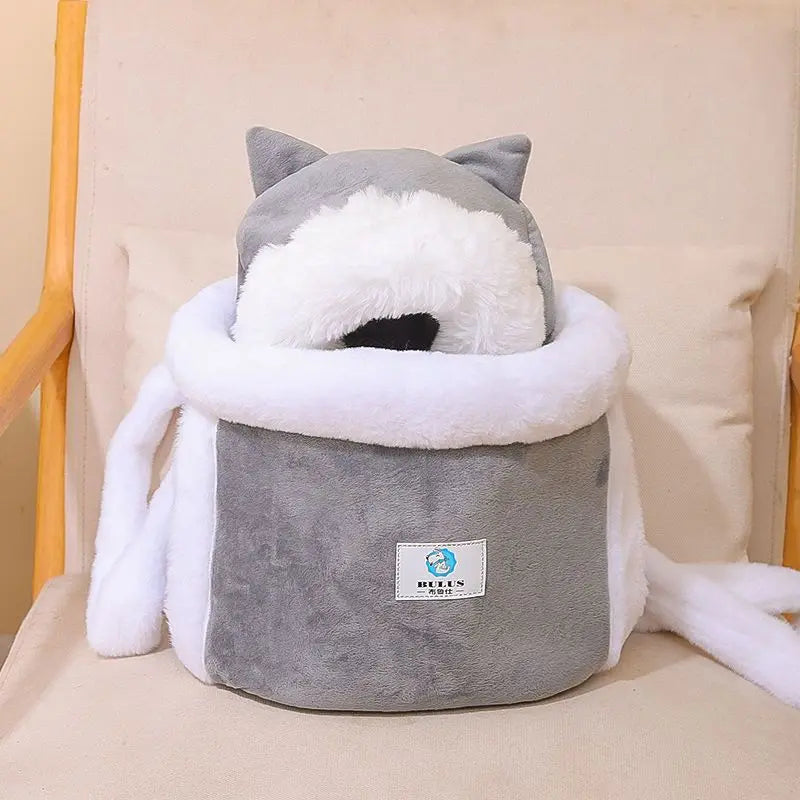 Pet Cat Bag for Winter Warmth, Portable Cat Outing Bag, Large Capacity, Soft and High Quality Fabric, Diagonal Crossing Pet Bag