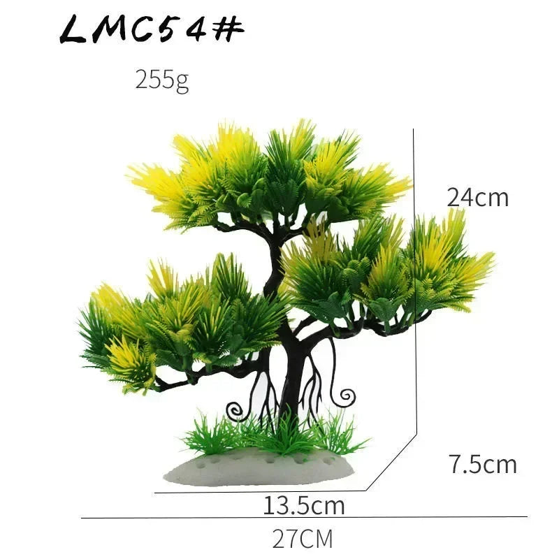 Aquarium Ornaments Simulation Plants Fish Tank Landscaping Decorations Plastic Water Plants Flowers Trees  Accessories