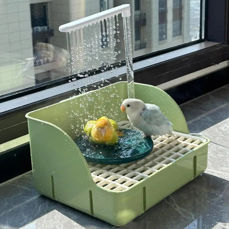 Bird electric bathing basin rain basin automatic circulating water for budgerigars peony cockatiels and sun conures