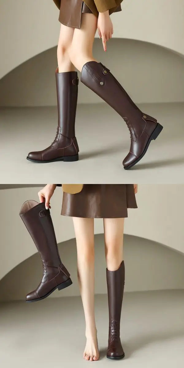 Non-Slip Equestrian Boots Leather Equestrian Supplies Long Boots Riding Equipment Ultra Footwear Resistant Horse Rider Shoes