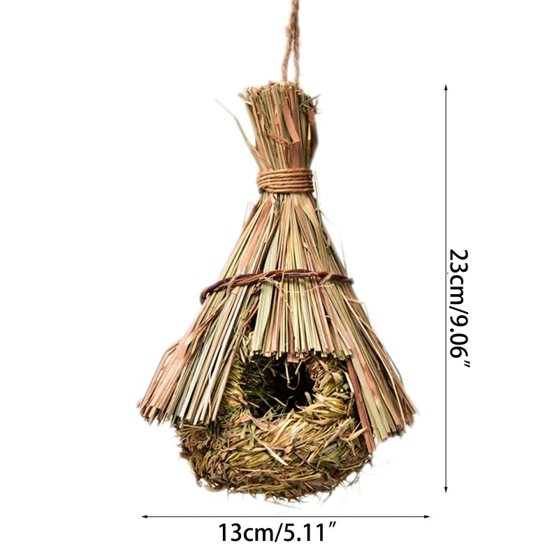 16 different Birds Nests Bird Cage Natural Grass Egg Cage Bird House Outdoor Decorative Weaved Hanging Parrot Nest Houses Pet Bedroom
