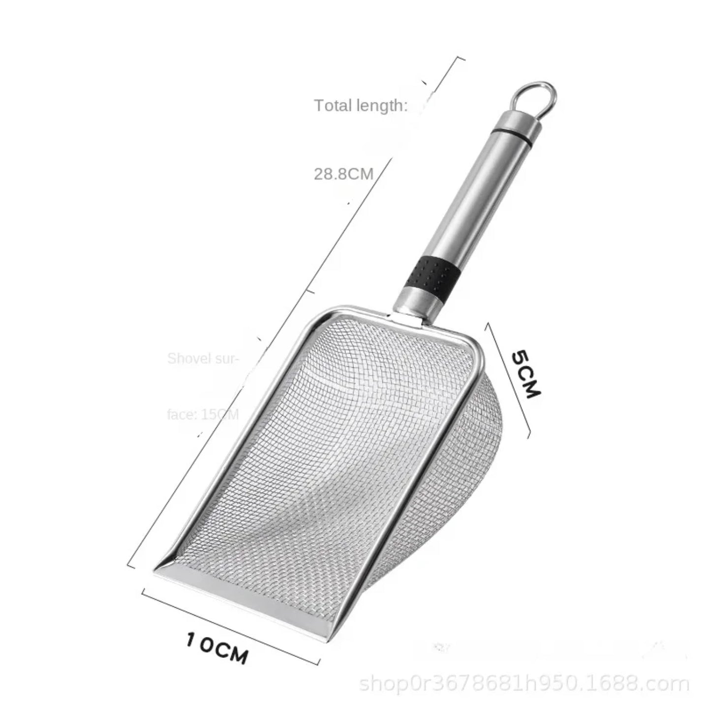 Cat Litter Shovel Small Holes Stainless Steel Sand Substrate Shovel Clean Fine Mesh Sifter Cat Litter Cleaning Supplies