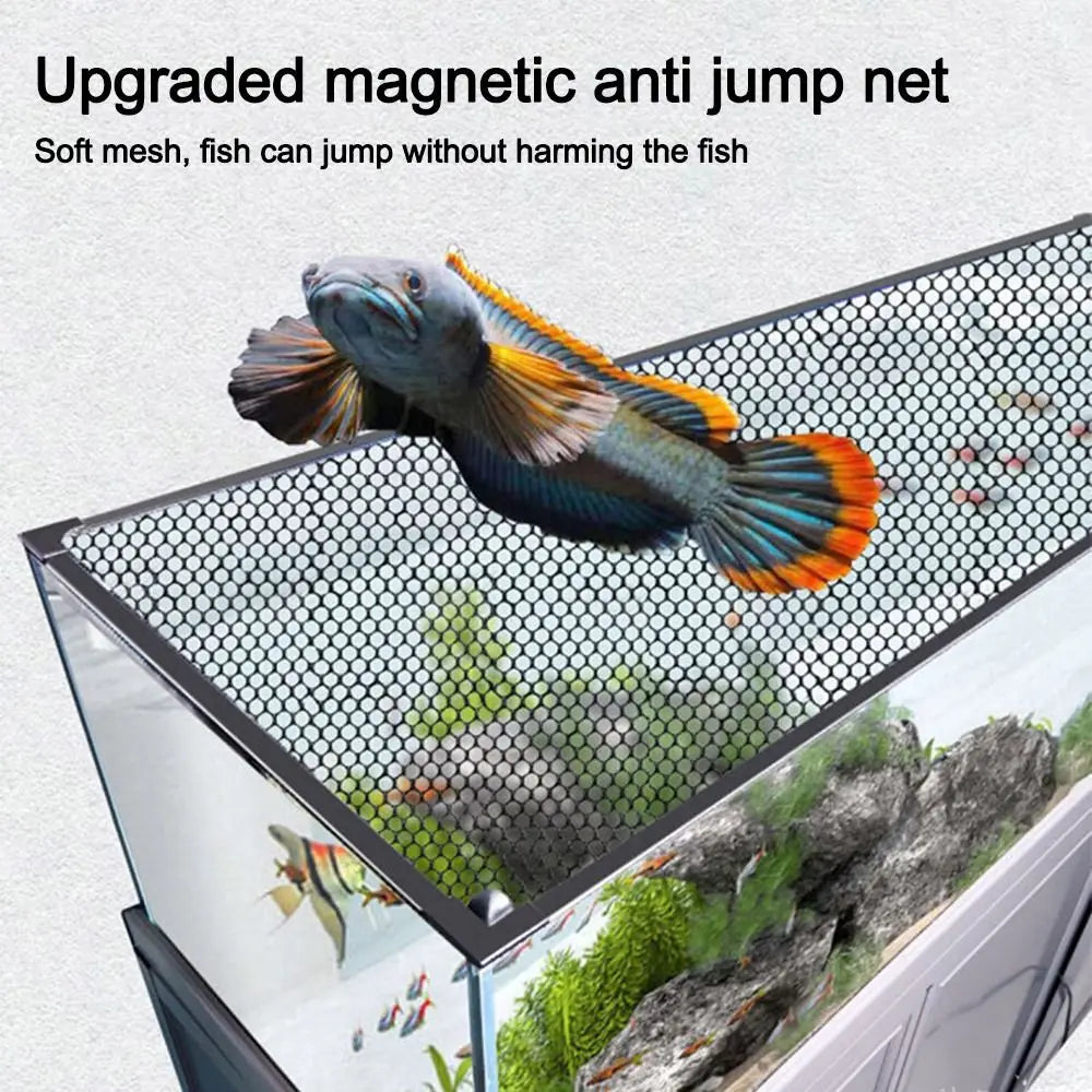 Sturdy Magnetic Fish Tank Lid Cover DIY Easy Installation Fish Tank Mesh Lid Cover Turtle Tank Net Fish Tank
