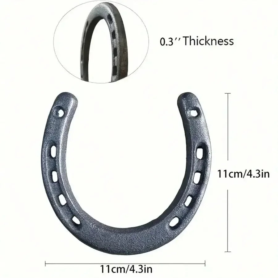 1/4 Pcs Cast Iron Horseshoes  Hoof Care Excellent Grip and Stability Features Resistant to Wear and Tear for Long Term Use