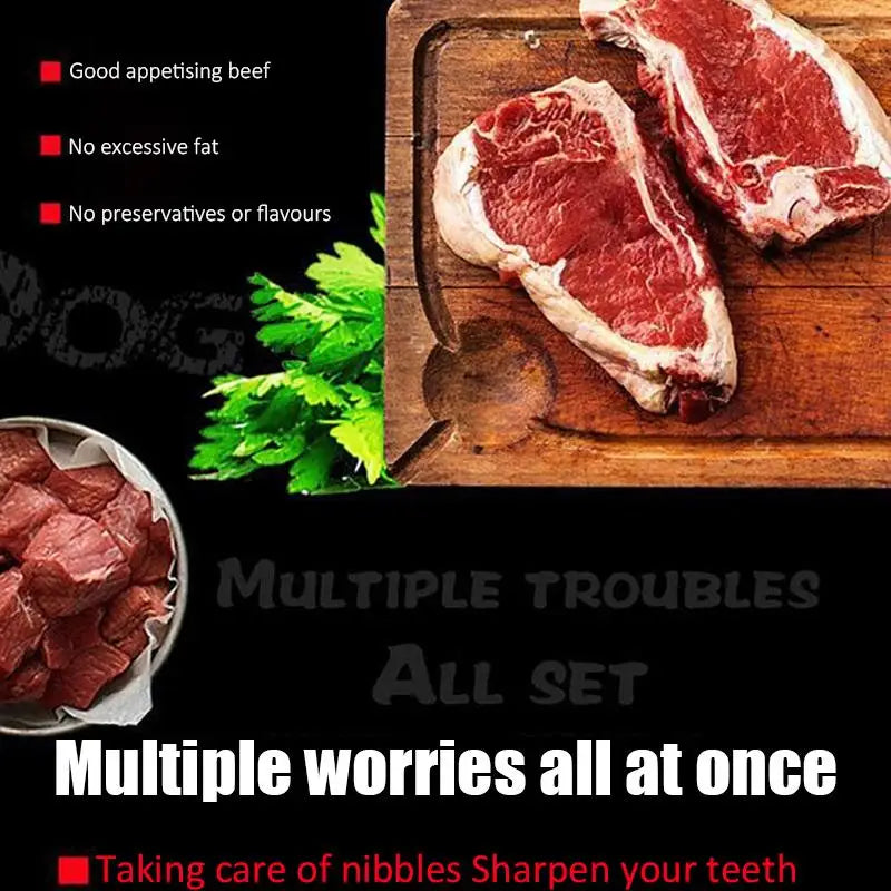Diced Beef Particles Appetizing Digestive Nutritious Delicious Chewy Adult Dog Puppy Training Rewards Premium Beef Pet Snack