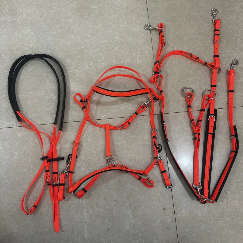 Endurance Marathon Stainless Steel Horse Bridle PVC Padded Nose Band Brow Band Reins A variety of Colors Riding Equestrian