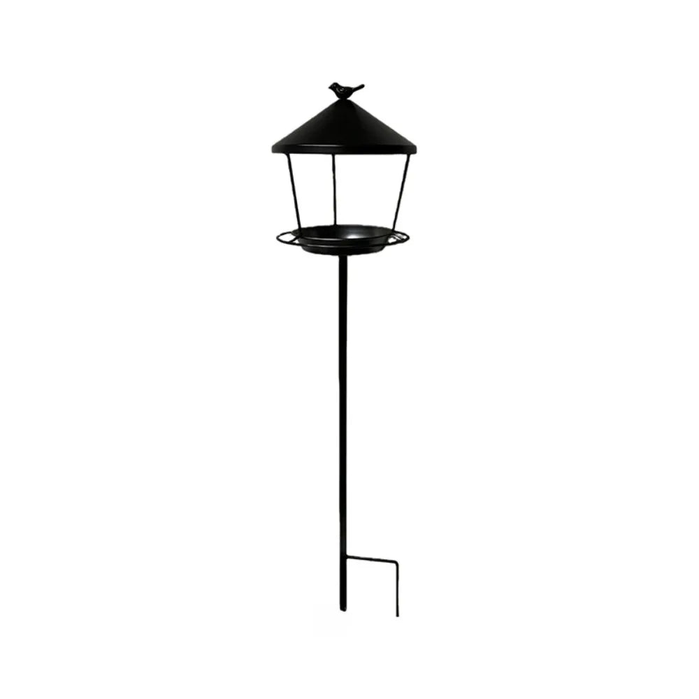 Weatherproof Standing Bird Feeder Spill Guard Large Capacity Wild Bird Feeding Station Anti-Waste Iron Birdbath Stand Courtyard