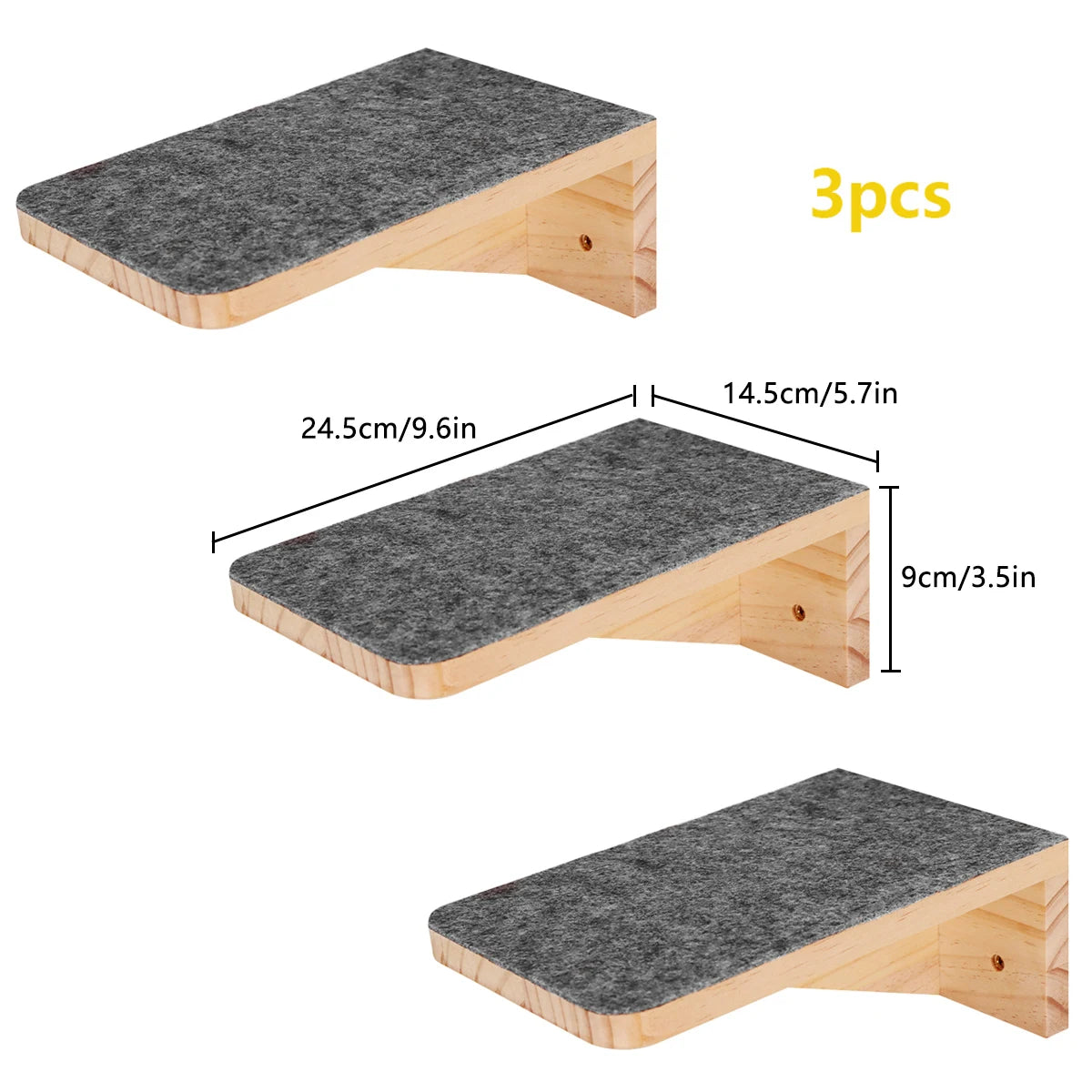 Wall-Mounted Cat Hammock Cradle Cat Climbing Frame Floating Shelf Solid Wood Cats Scratch Posts for Sleeping and Playing Toy