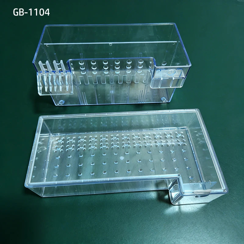 2-Tier Dry-Wet Separation Aquarium Filter Box Ultra-Quiet Wall-Mounted 3-in-1 Drip Filter Box for Small Medium Fish Turtle Tanks