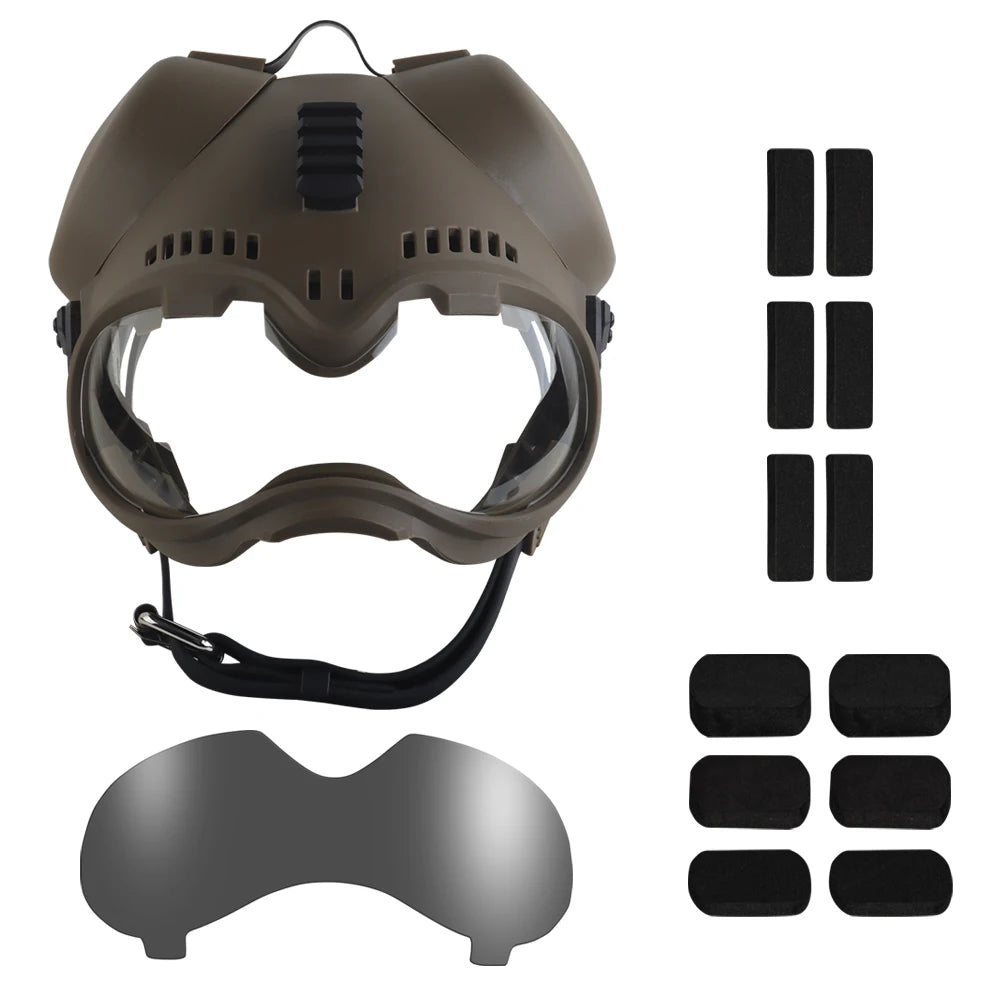 Tactical Dog Military Hunting Training K9 Helmet, Large Dog Patrol Dogs Sheepdog Pet Motorcycle Protective Helmet with Goggles