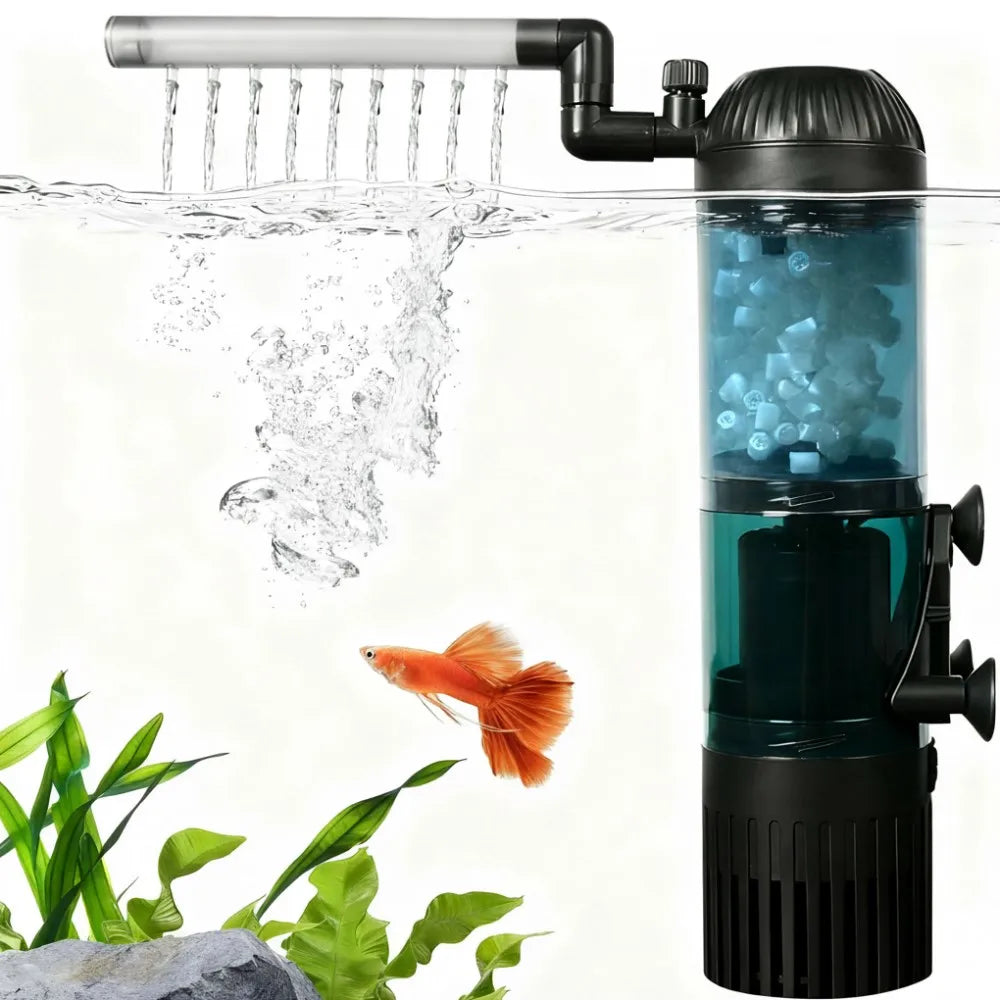 Fish Tank Filter Aquarium Internal Water Filter Aquarium Skimmer Electric Water Pump Activated Carbon Filter Fish Tank Air Pump