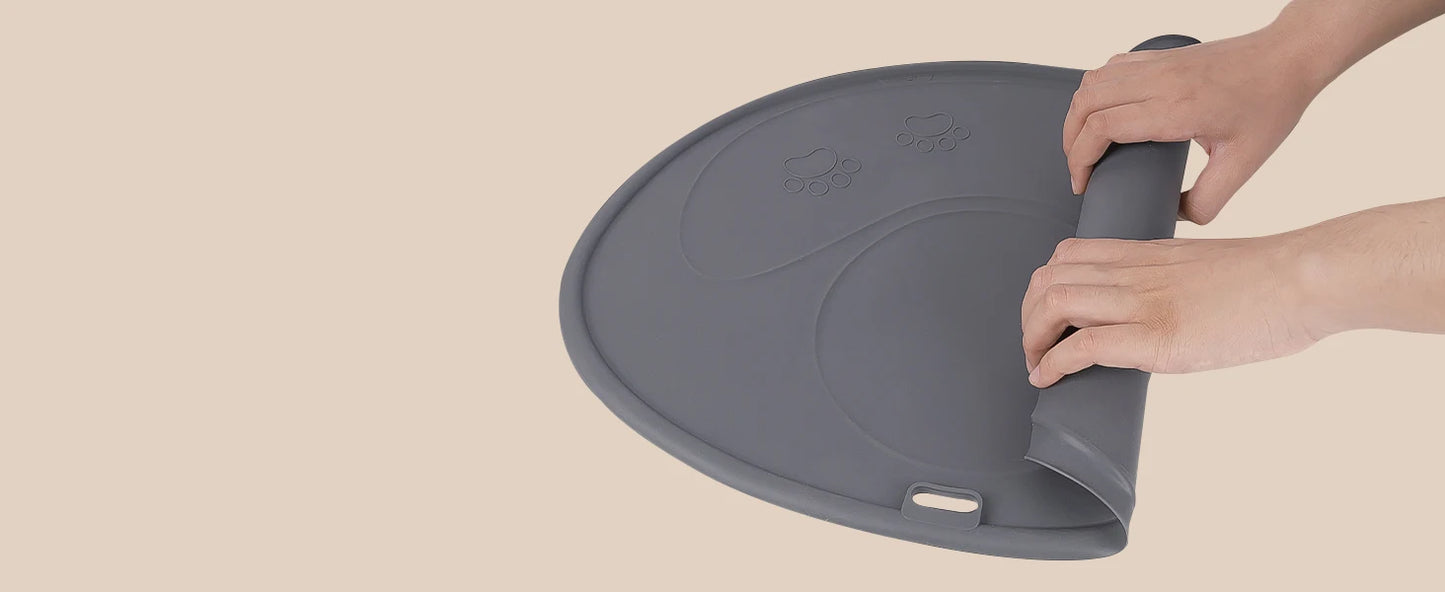 NPET Waterproof Silicone Dog Food Mat for DF10 Dog Fountain, Slip Resistant Dishwasher Safe Pet Feeding Mat,(28" x 2 1.26")