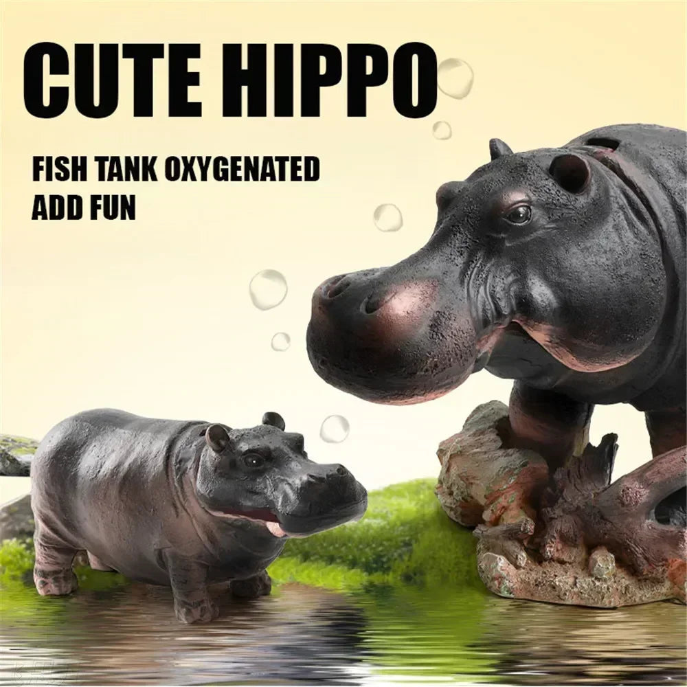 Fish Tank Decorations Hippo Creative Pneumatic Oxygen Pump Levels Aquarium Remove Oil Film Perfect Aquarium Ornament Air Bubbler