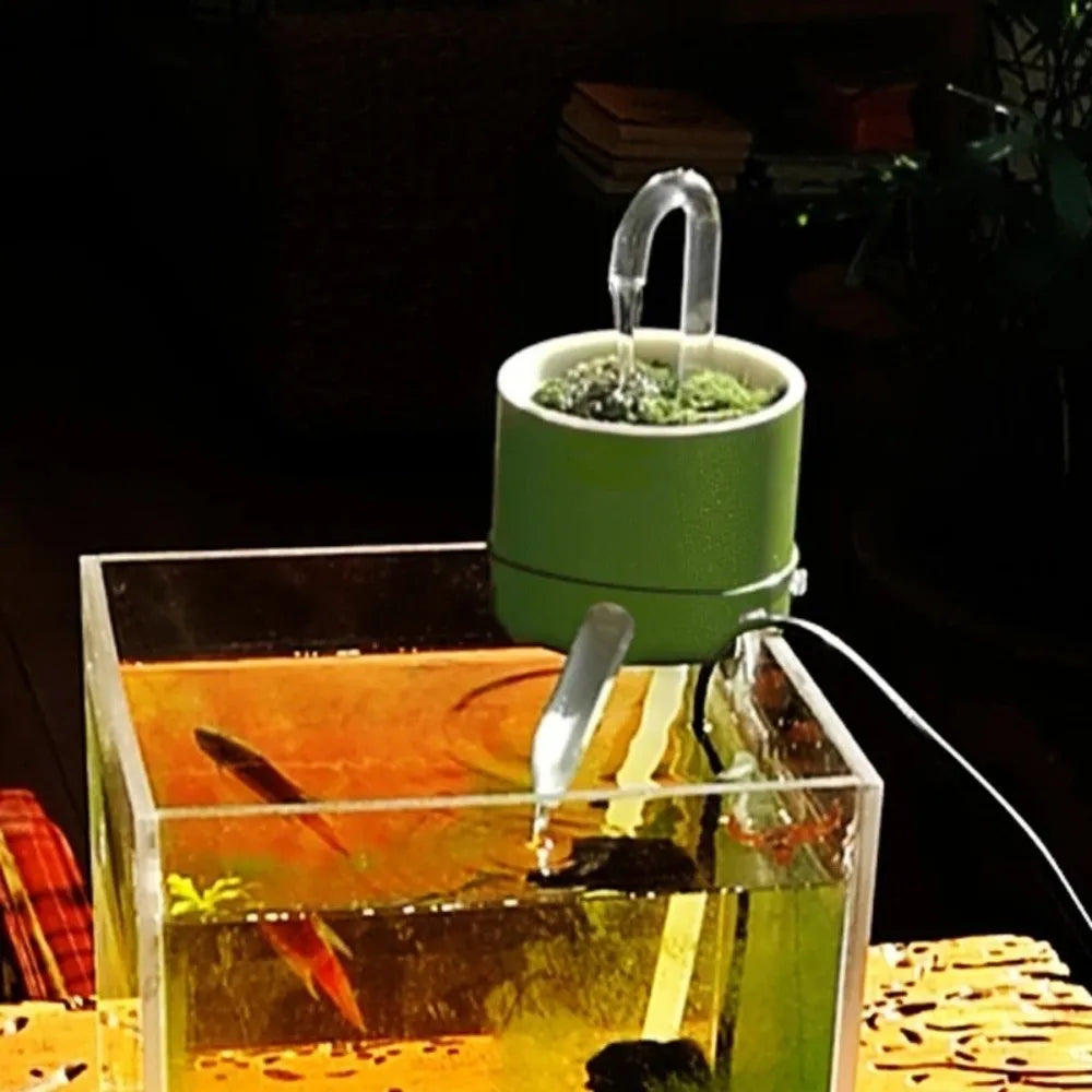 Durable Plastic Aquarium Filter Box Round Internal Filter Air Oxygen Aerator 3 in 1 220V Fish Tank Filter