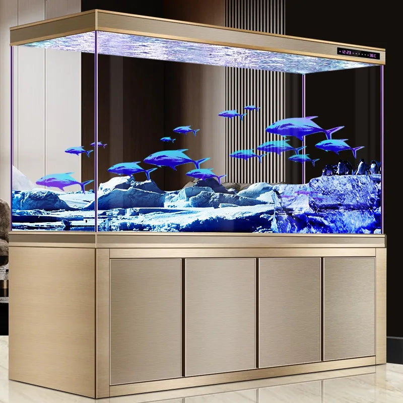Arowana Tank Ultra-White Glass 1.2 meters Medium and Large Ecological No-Change Aquarium Box Lazy Bottom Filter Cabinet