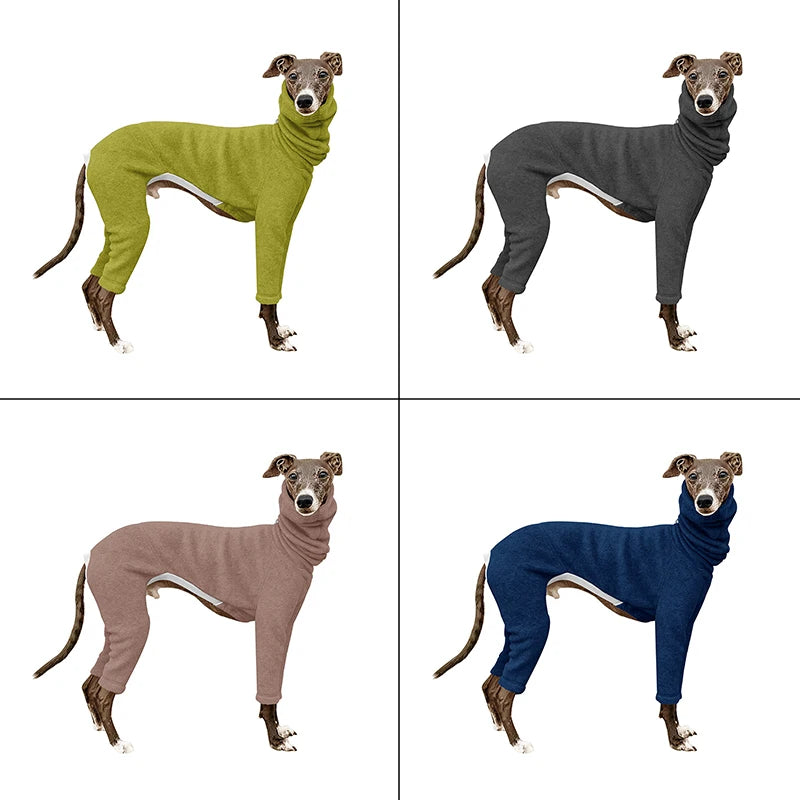 Turtleneck Pet Dog Clothes Jacket Whippet Italian Greyhound Dog Winter Stretch Overalls Pullover Jumpsuit For Big Dogs Costume