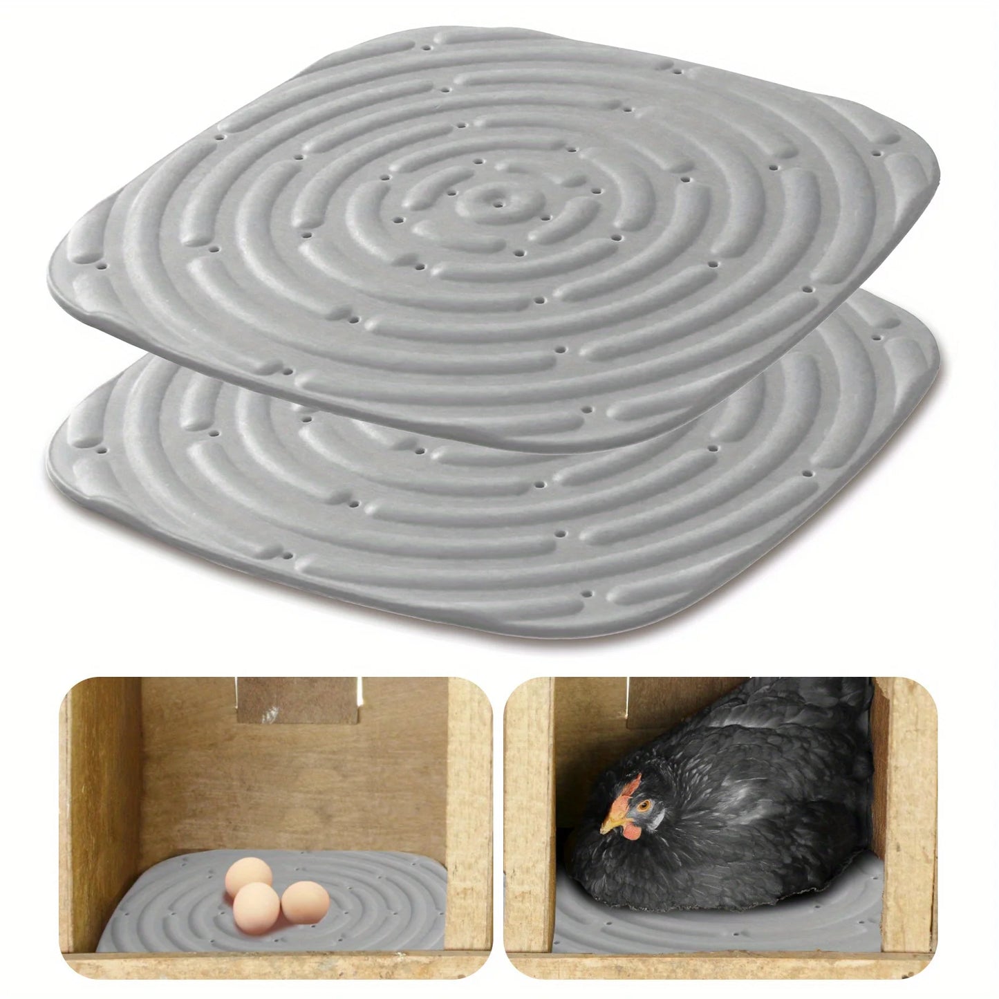 Soft & Durable 2pcs Washable Chicken Nesting Pads - Reusable Coop Liners for Portable Chicken Boxes