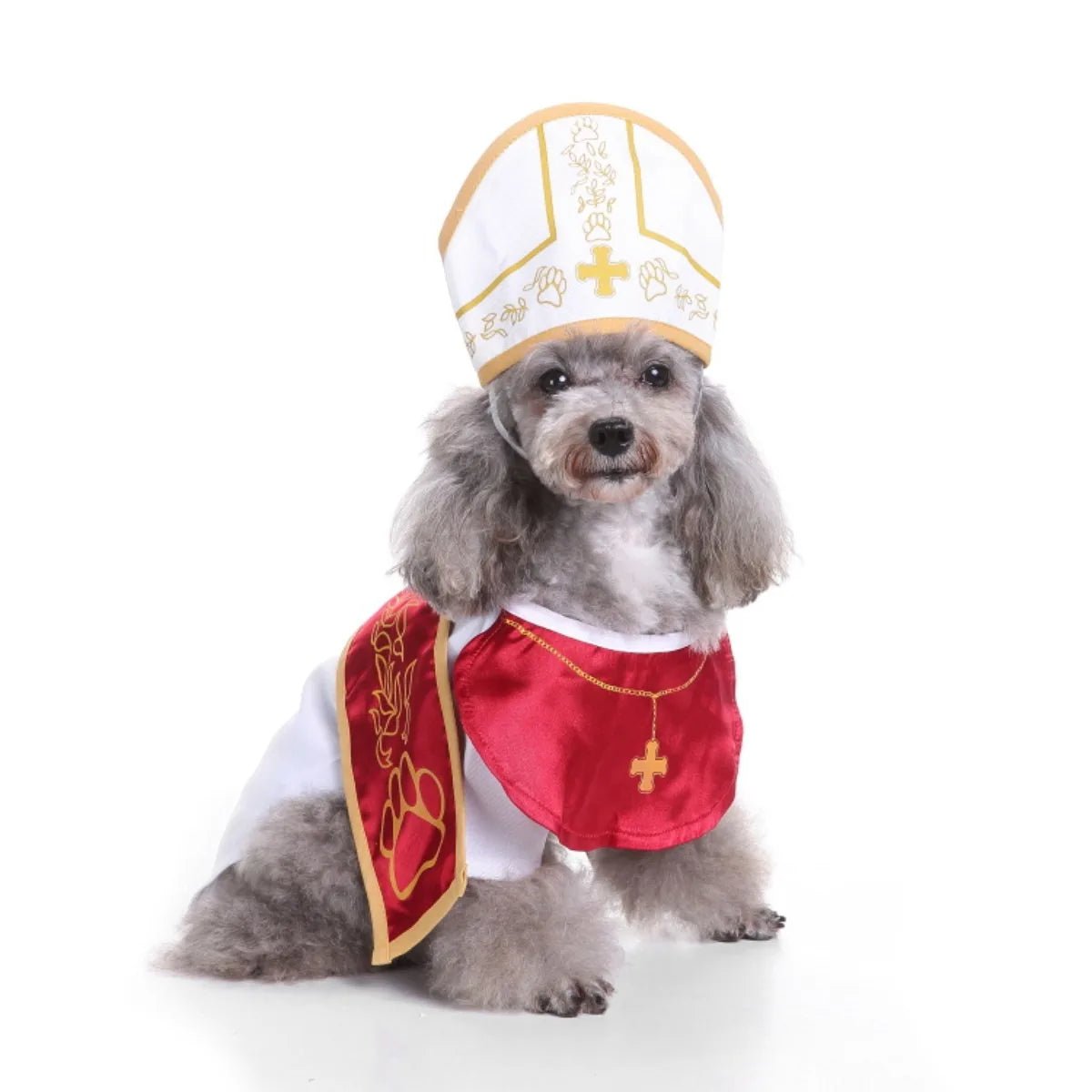 Pope Hat Costume for Cat/Dog Mini Craft Costume Good Feel and Elastic Comfortable and Durable Prisoner Garments are Washable