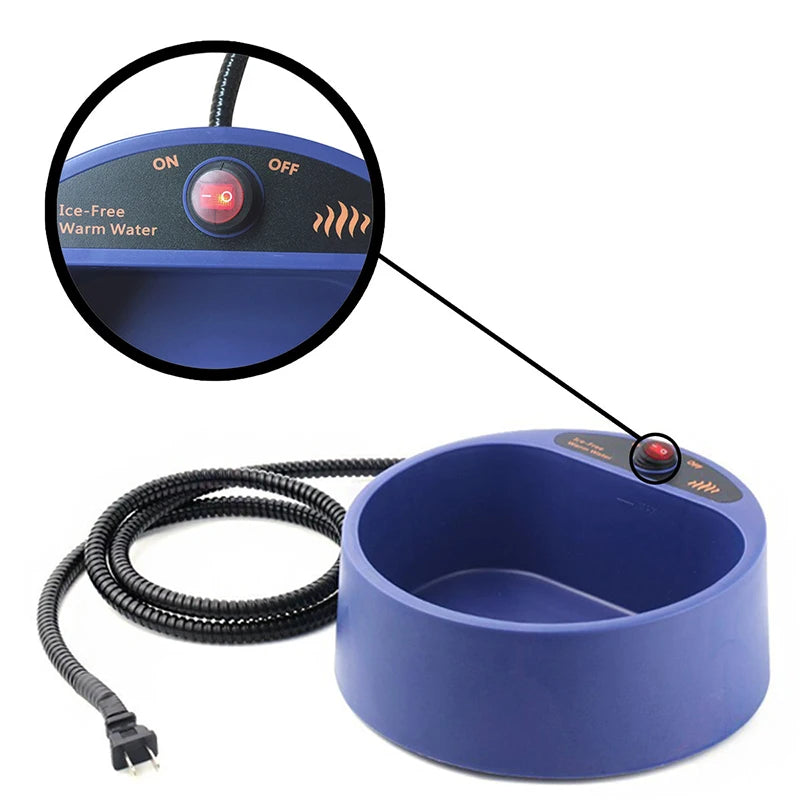 Dog Heated Water Bowl Pet Thermostatic Dog Bowl for Cats Dogs Chicken Birds Outdoor Winter 2L Water Bowl
