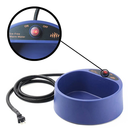 Dog Heated Water Bowl Pet Thermostatic Dog Bowl for Cats Dogs Chicken Birds Outdoor Winter 2L Water Bowl