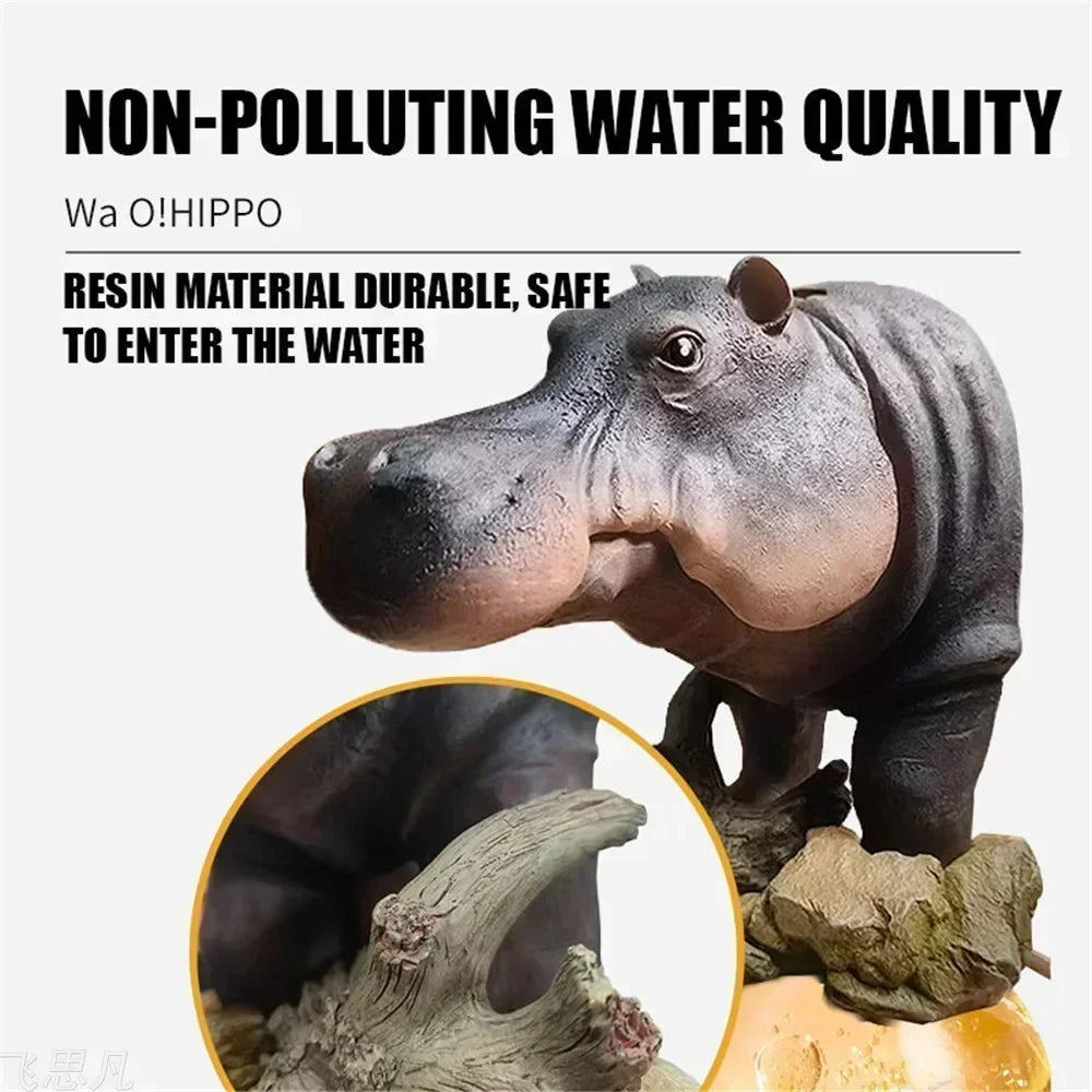 Fish Tank Decorations Hippo Creative Pneumatic Oxygen Pump Levels Aquarium Remove Oil Film Perfect Aquarium Ornament Air Bubbler