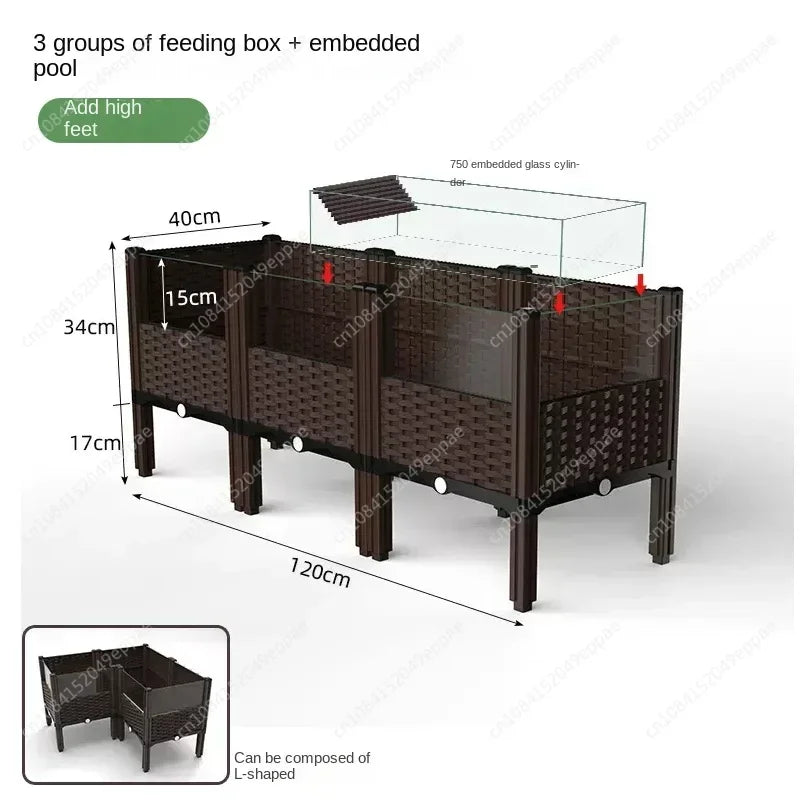 Turtle special ecological landscaping breeding tank breeding box household raising yellow edge turtle large extra large amphibians