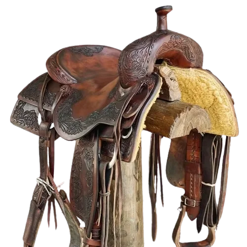 Premium Western Horse Saddle With Reinforced Tree And Breathable Seat For Cowgirl Riding Western Genuine Leather