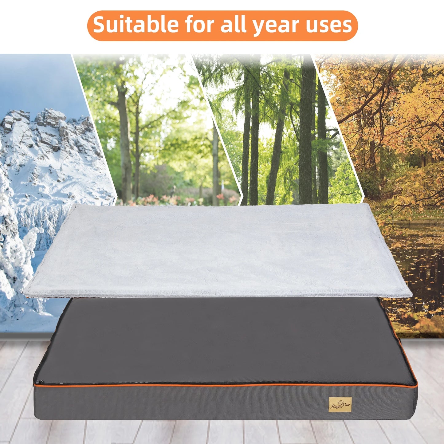 Dog Pet Bed  Large Padded Orthopedic Dog Bed Foam Cushion Foam Cushion with Washable Cover  Removable Cover