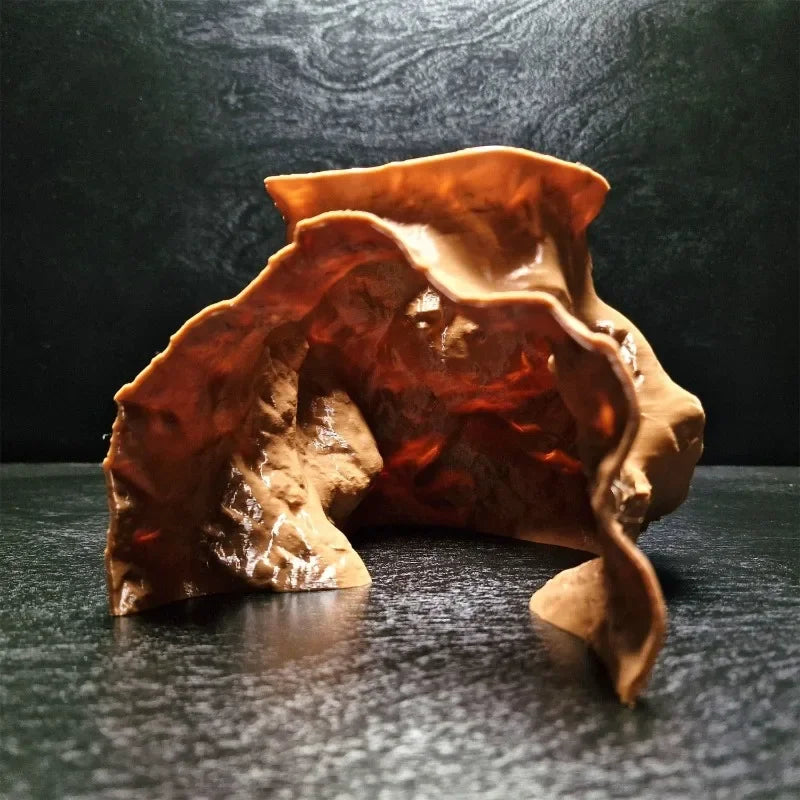 Realistic Cave Landscape Ornament - Multi-Use Hideaway for Fish Shrimp Turtle in Aquarium & Reptile Tank