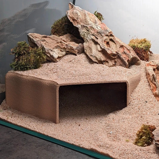 3D Printed Underground Cave Hideouts Shelter for Lizards, Turtles, Spiders, Reptiles Habitat Terrarium Landscaping Decoration