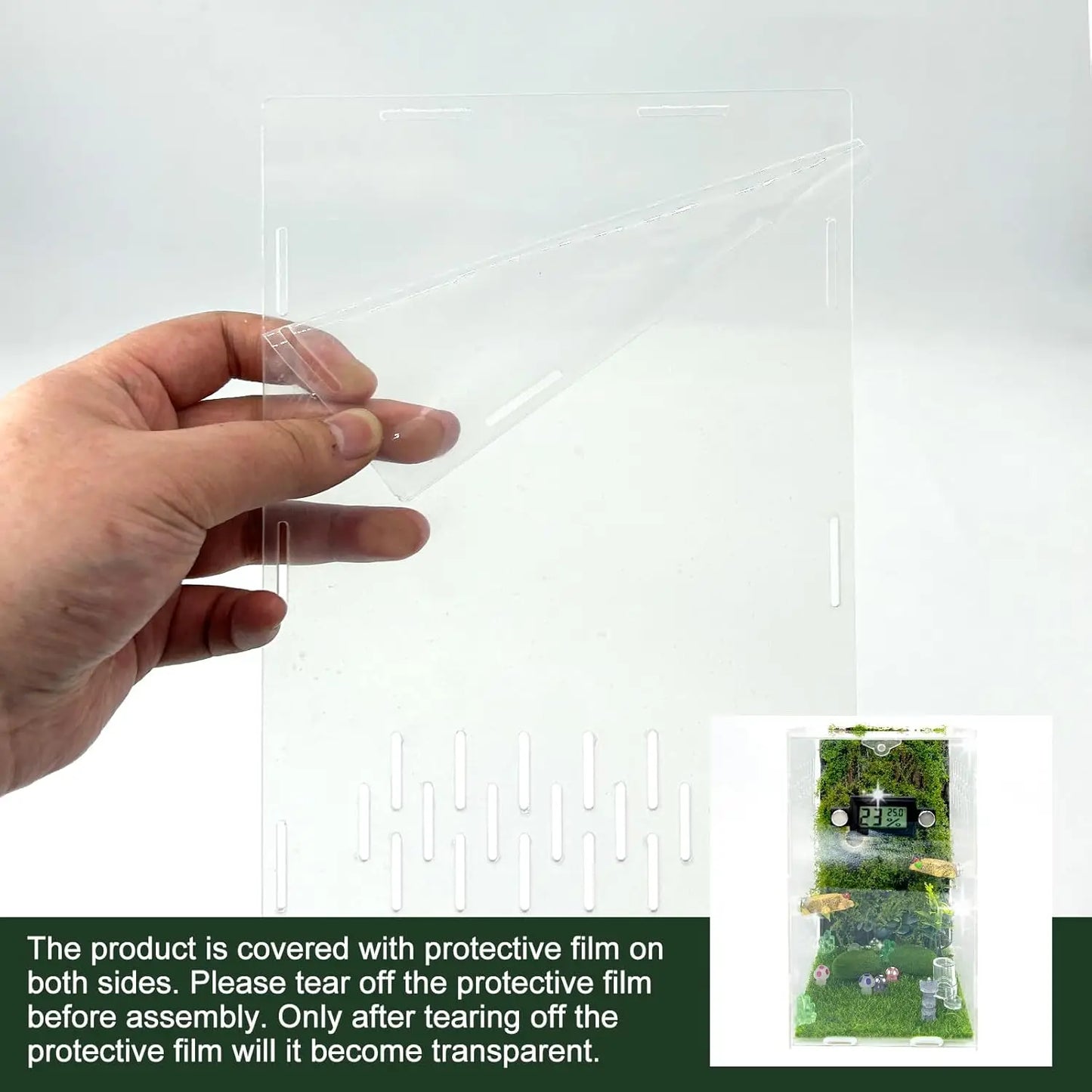 Jumping Spider Enclosure DIY Jumping Spider Insects Habitat with Temperature and Humidity Detector Water Feeder Platform Hide